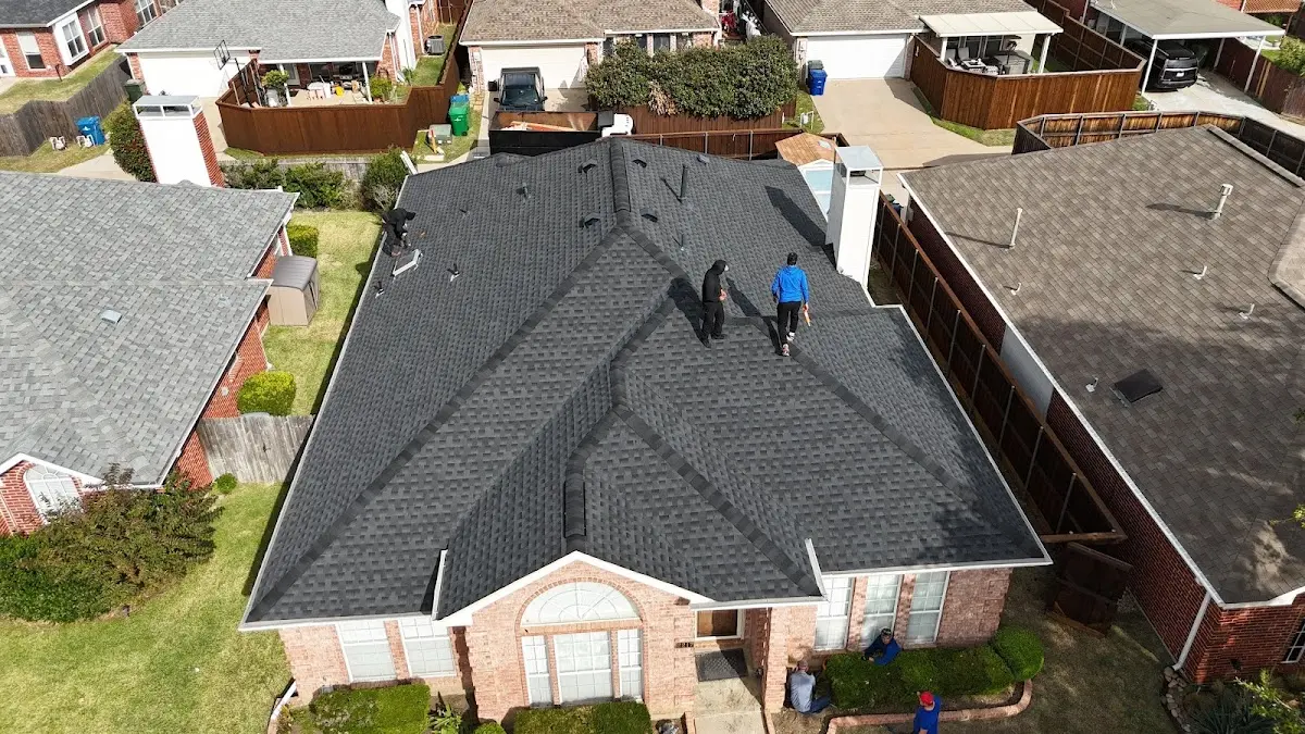 Commercial Roofing work in progress on a Baytown property